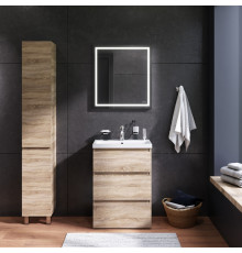 Комплект мебели для ванной AM.PM Gem S 60 BK91GC Светлый дуб со смесителем для раковины и аксессуарами
