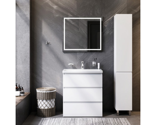 Комплект мебели для ванной AM.PM Gem S 75 BK91GF Белый со смесителем для раковины и аксессуарами