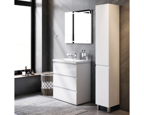 Комплект мебели для ванной AM.PM Gem S 75 BK91GF Белый со смесителем для раковины и аксессуарами