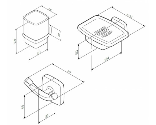 Комплект мебели для ванной AM.PM Gem S 75 BK91GF Белый со смесителем для раковины и аксессуарами