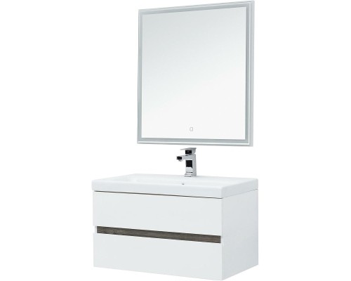 Комплект мебели для ванной Aquanet Беркли 80 258909 подвесной Белый Дуб рошелье