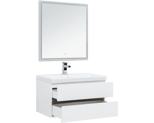 Комплект мебели для ванной Aquanet Беркли 80 258909 подвесной Белый Дуб рошелье