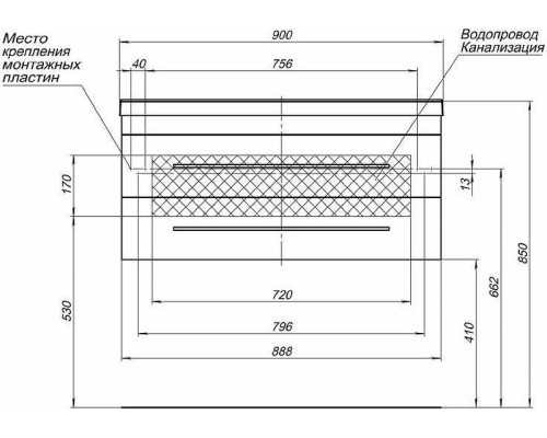 Комплект мебели для ванной Aquanet Нота 90 287702 подвесной Белый