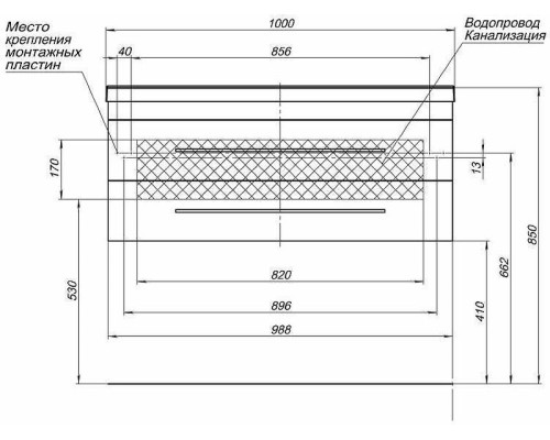 Комплект мебели для ванной Aquanet Нота 100 287696 подвесной Белый