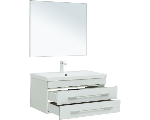 Комплект мебели для ванной Aquanet Верона 90 287639 подвесной Белый матовый
