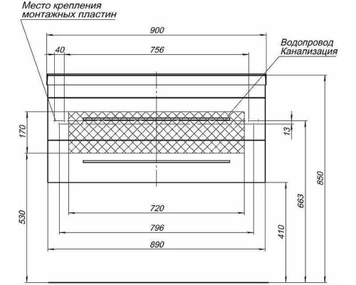 Комплект мебели для ванной Aquanet Верона 90 287639 подвесной Белый матовый