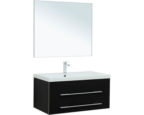 Комплект мебели для ванной Aquanet Верона 90 287640 подвесной Черный матовый