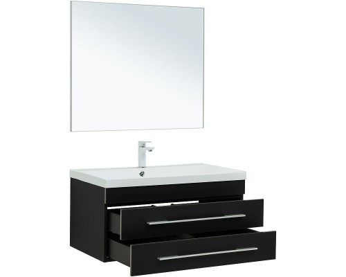 Комплект мебели для ванной Aquanet Верона 90 287640 подвесной Черный матовый