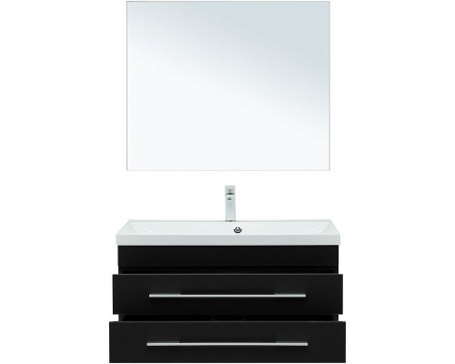 Комплект мебели для ванной Aquanet Верона 90 287640 подвесной Черный матовый