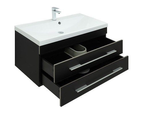 Комплект мебели для ванной Aquanet Верона 90 287640 подвесной Черный матовый