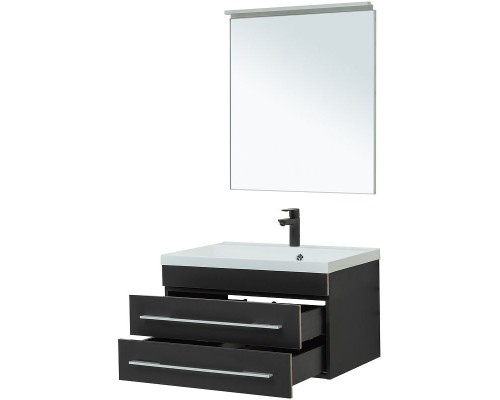 Комплект мебели для ванной Aquanet Верона 75 287638 подвесной Черный матовый