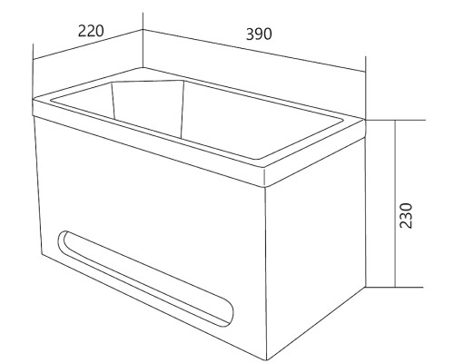 Панель с раковиной 1MarKa Tiny XS Mini 39 R У84218 подвесная Белая глянцевая