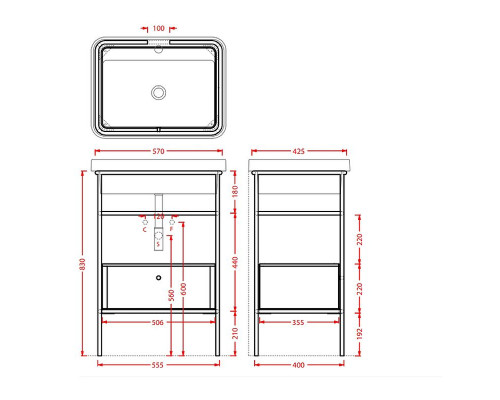 Консоль под раковину Artceram Fuori 60 ACA056 56 Moka