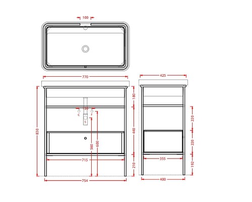 Консоль под раковину Artceram Fuori 80 ACA057 56 Moka