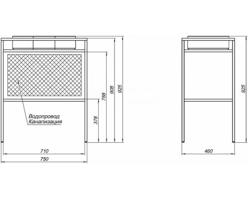 Консоль под раковину Allen Brau Liberty 75 1.33002.BB Черный браш