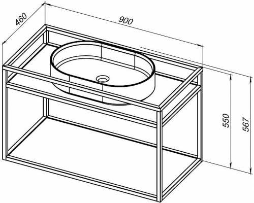 Консоль под раковину Allen Brau Liberty 90 1.33003.60 Медь браш