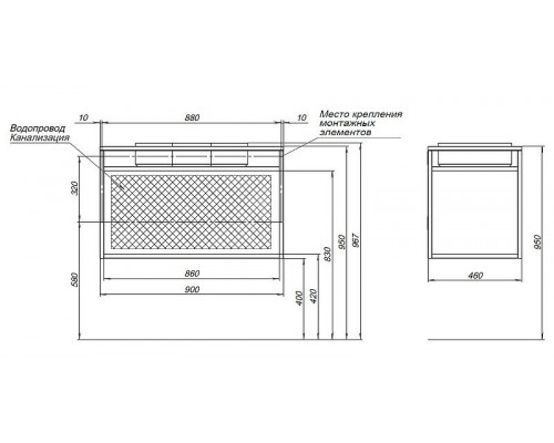 Консоль под раковину Allen Brau Liberty 90 1.33003.BB Черный браш