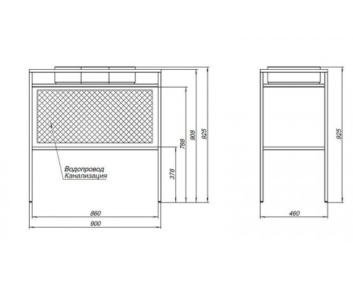 Консоль под раковину Allen Brau Liberty 90 1.33004.60 Медь браш