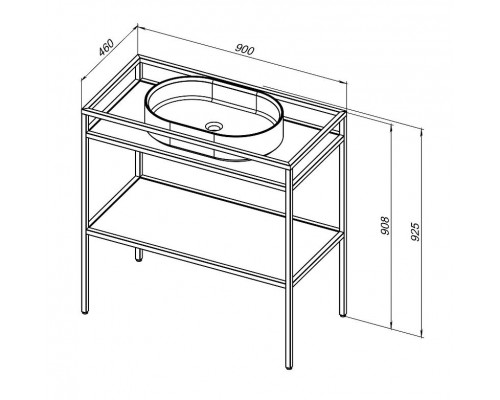 Консоль под раковину Allen Brau Liberty 90 1.33004.BB Черный браш