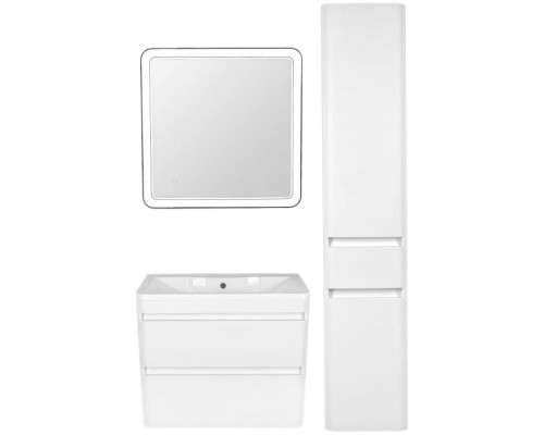 Шкаф пенал Style Line Атлантика Люкс Plus 35 ЛС-00000694 с бельевой корзиной Белый