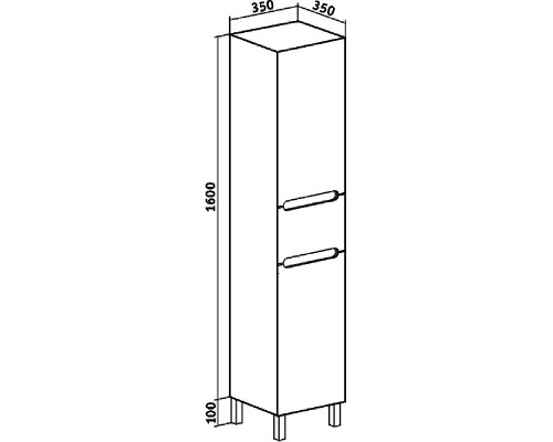 Шкаф пенал Runo Парма 35 R УТ000002867 с бельевой корзиной Белый