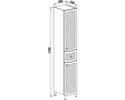 Шкаф пенал Runo Милано 30 R УТ000002107 Белый