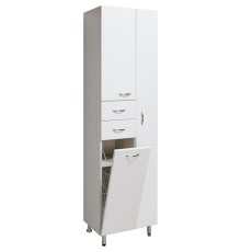 Шкаф пенал Runo Эконом 50 R 00000000136 с бельевой корзиной Белый