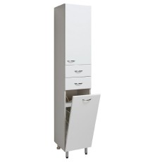 Шкаф пенал Runo Эконом 40 R 00000000134 с бельевой корзиной Белый