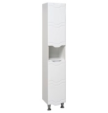 Шкаф пенал Runo Стиль 30 R 00000001122 с бельевой корзиной Белый