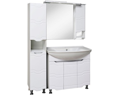 Шкаф пенал Runo Стиль 30 R 00000001122 с бельевой корзиной Белый