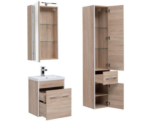 Шкаф пенал Aquanet Августа 35 210017 Дуб сонома