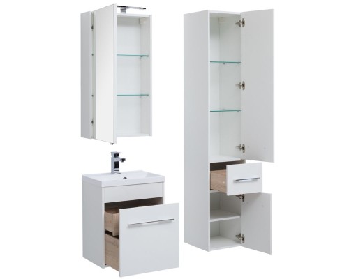 Шкаф пенал Aquanet Августа 35 210016 Белый