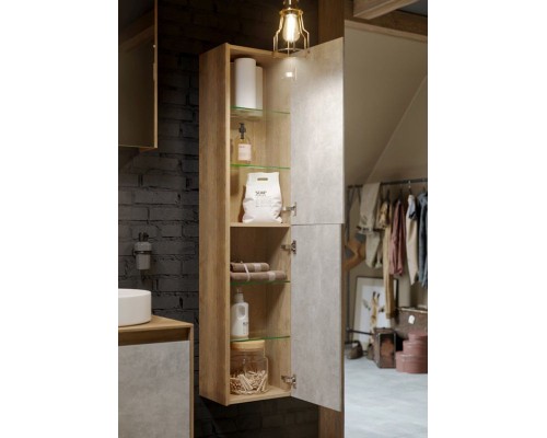 Корпус шкафа пенала Aqwella 5 Stars Mobi 36 MOB0535BS подвесной Бетон светлый