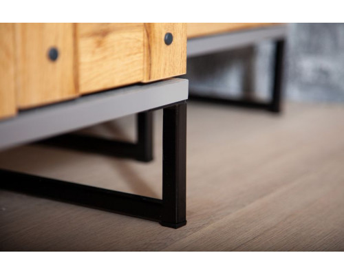 Шкаф пенал Бриклаер Лофт 35 4627125413360 с бельевой корзиной Метрополитен грей