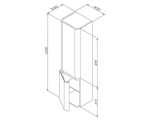 Шкаф пенал AM.PM Sensation 40 L M30CHL0406TF подвесной Табачный дуб