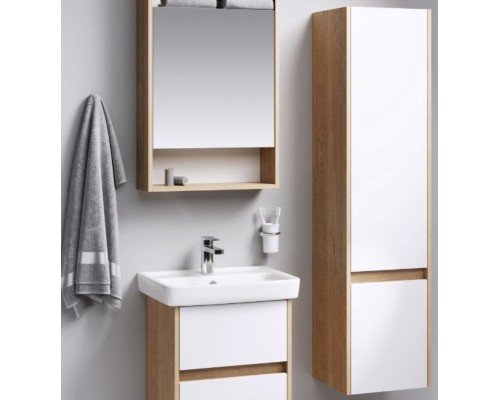 Шкаф пенал Aqwella Сити 35 SIT0535DB Дуб балтийский Белый