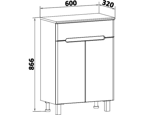 Тумба Runo Парма 60 00-00001041 Белый