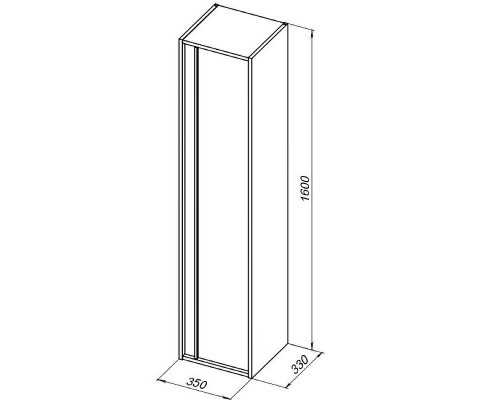 Шкаф пенал Aquanet Lino 35 253914 подвесной Дуб веллингтон