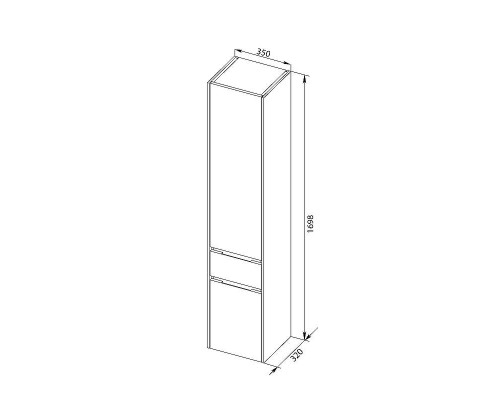 Шкаф пенал Aquanet Латина 35 L 187544 подвесной Белый