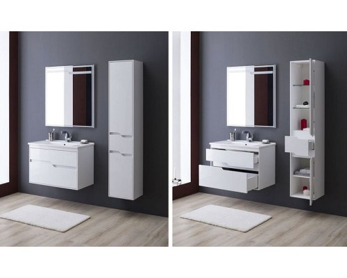 Шкаф пенал Aquanet Модена 35 L 218461 подвесной Белый глянец