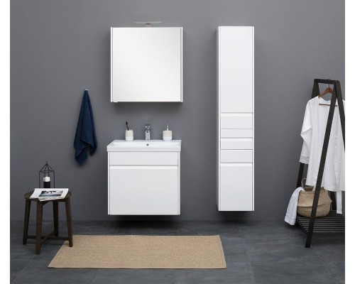 Шкаф пенал Aquanet Палермо 35 L 237410 подвесной Белый глянец