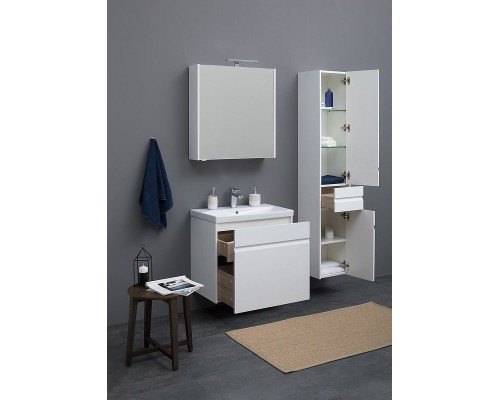 Шкаф пенал Aquanet Палермо 35 L 237410 подвесной Белый глянец