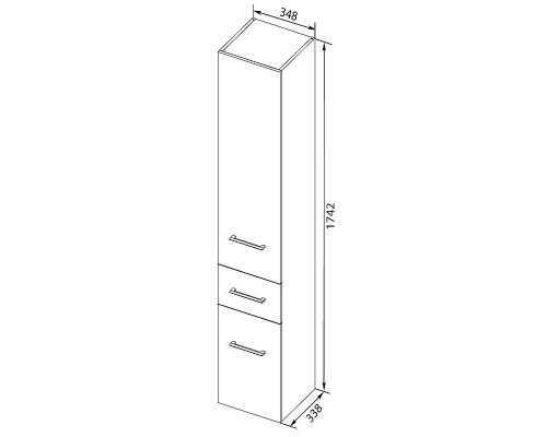 Шкаф пенал Aquanet Порто 35 L 201374 подвесной Белый