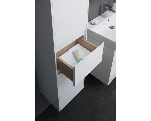 Шкаф пенал Aquanet Бруклин 35 L 209827 подвесной Белый