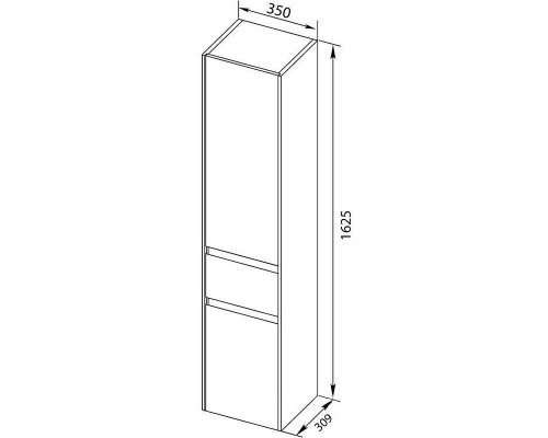 Шкаф пенал Aquanet Бруклин 35 L 209827 подвесной Белый