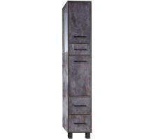 Шкаф пенал Бриклаер Чили 35 4627125415197 с бельевой корзиной Цемент