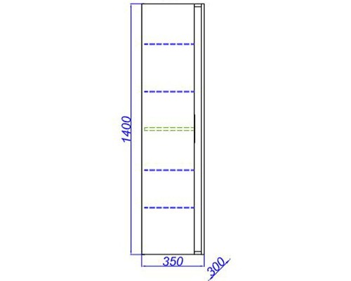 Шкаф пенал Aqwella Accent 35 ACC0535DZ подвесной Дуб золотой