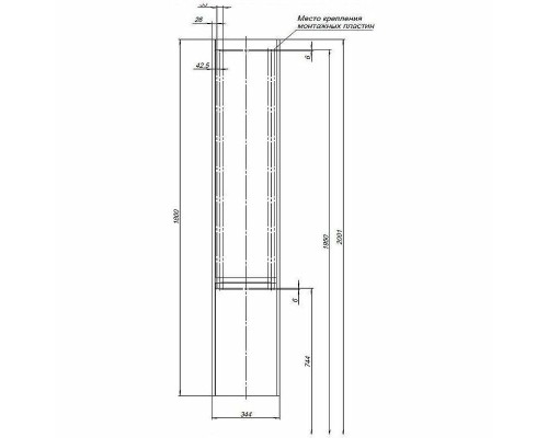 Шкаф пенал Aquanet Клио 35 274750 подвесной Белый глянец Дуб Веллингтон