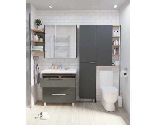 Шкаф пенал 1MarKa Gaula 40Н У92552 Графит матовый