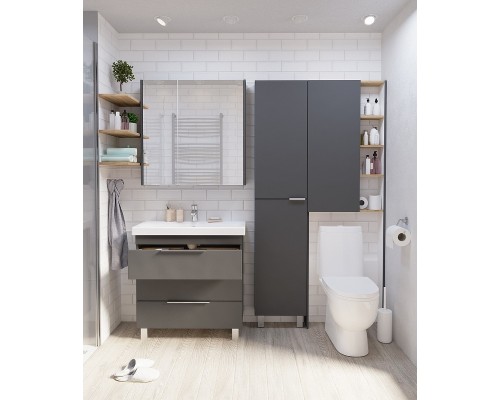 Шкаф пенал 1MarKa Gaula 60Н У92548 над унитазом Графит матовый